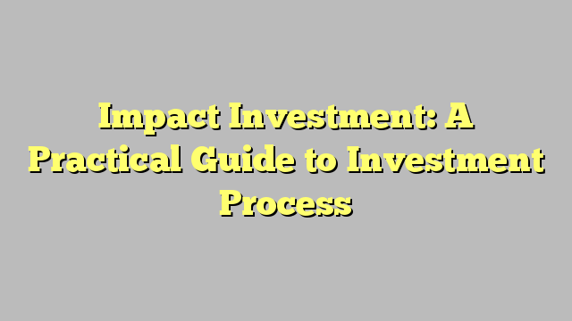 Impact Investment: A Practical Guide to Investment Process and Social Impact Analysis (Wiley Finance)